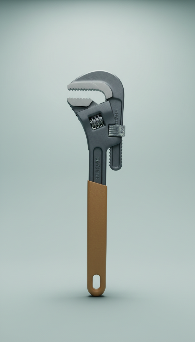 Adjustable Pipe Wrench with Ergonomic Grip